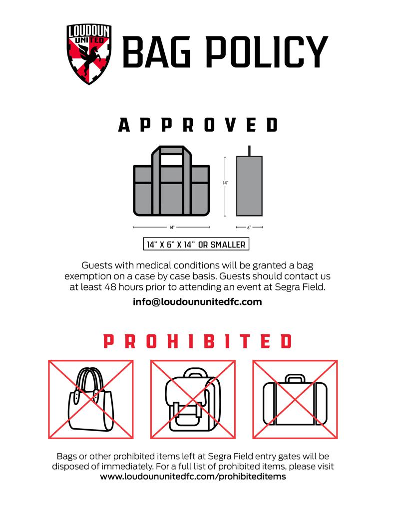 Segra Field Bag Policy - Loudoun United FC